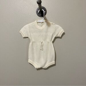 Vintage Cream Knit Baby Romper
